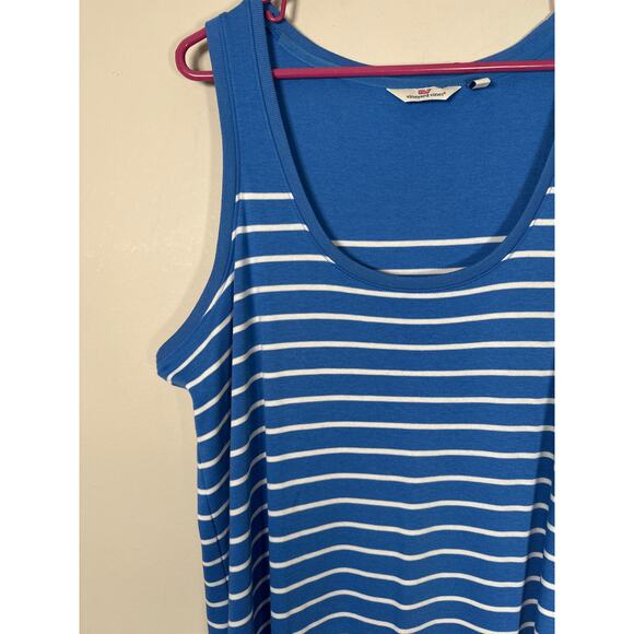 Vineyard Vines Striped Simple Tank Dress Tide Blue Stripe Womens Size 2X - Picture 2 of 7